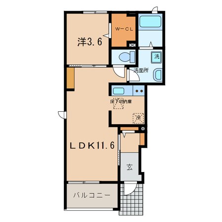 西塩浜 徒歩5分 1階の物件間取画像